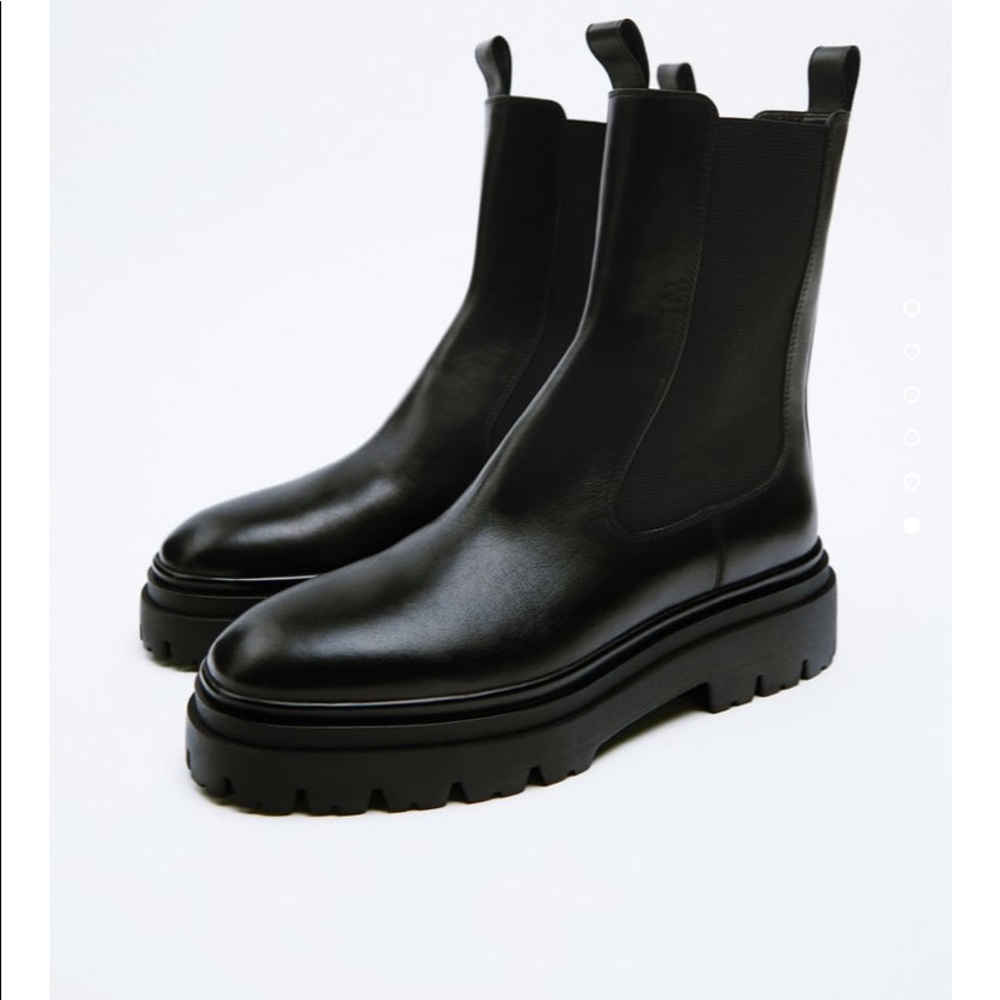 Zara Leather Lug Boots size 6